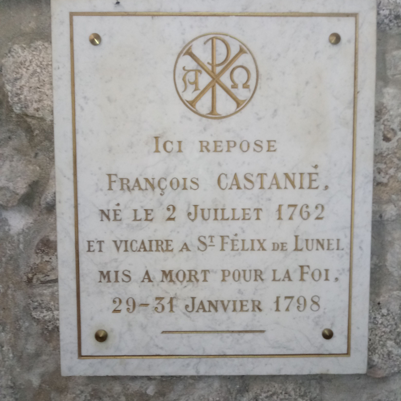 Plaque à la mémoire de François Castanié dans l’église de Florentin. - Philippe Ajalbert