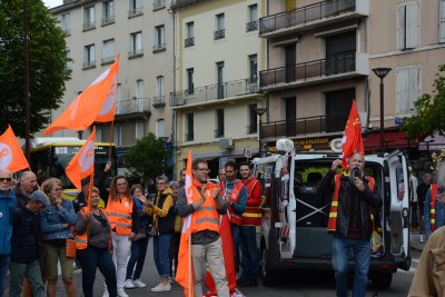 L'intersyndicale a pris la parole au début et à la fin de la mobilisation.