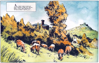 Case extraite de “Ramiro - Traquenard à Conques”, par William Vance et Jacques Stoquart, 1977, Dargaud éditeur.