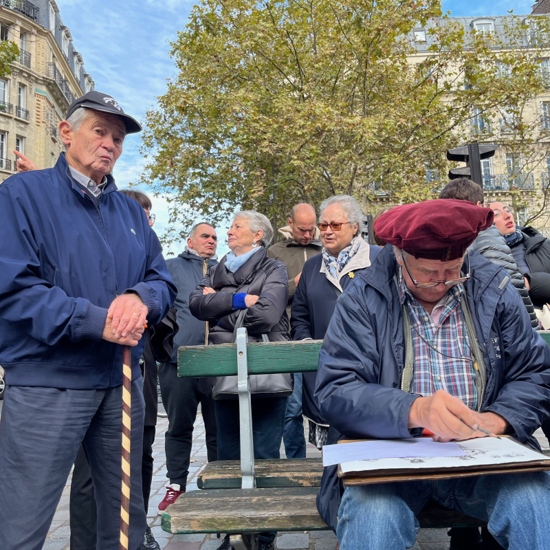 François Lautard, amicaliste, grand monsieur des quilles à Paris et fidèle du Marché de Bercy. - Xavier Palous