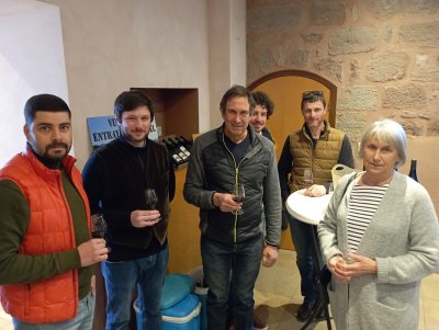 Francine Lafon en compagnie des vignerons du Nord-Aveyron.